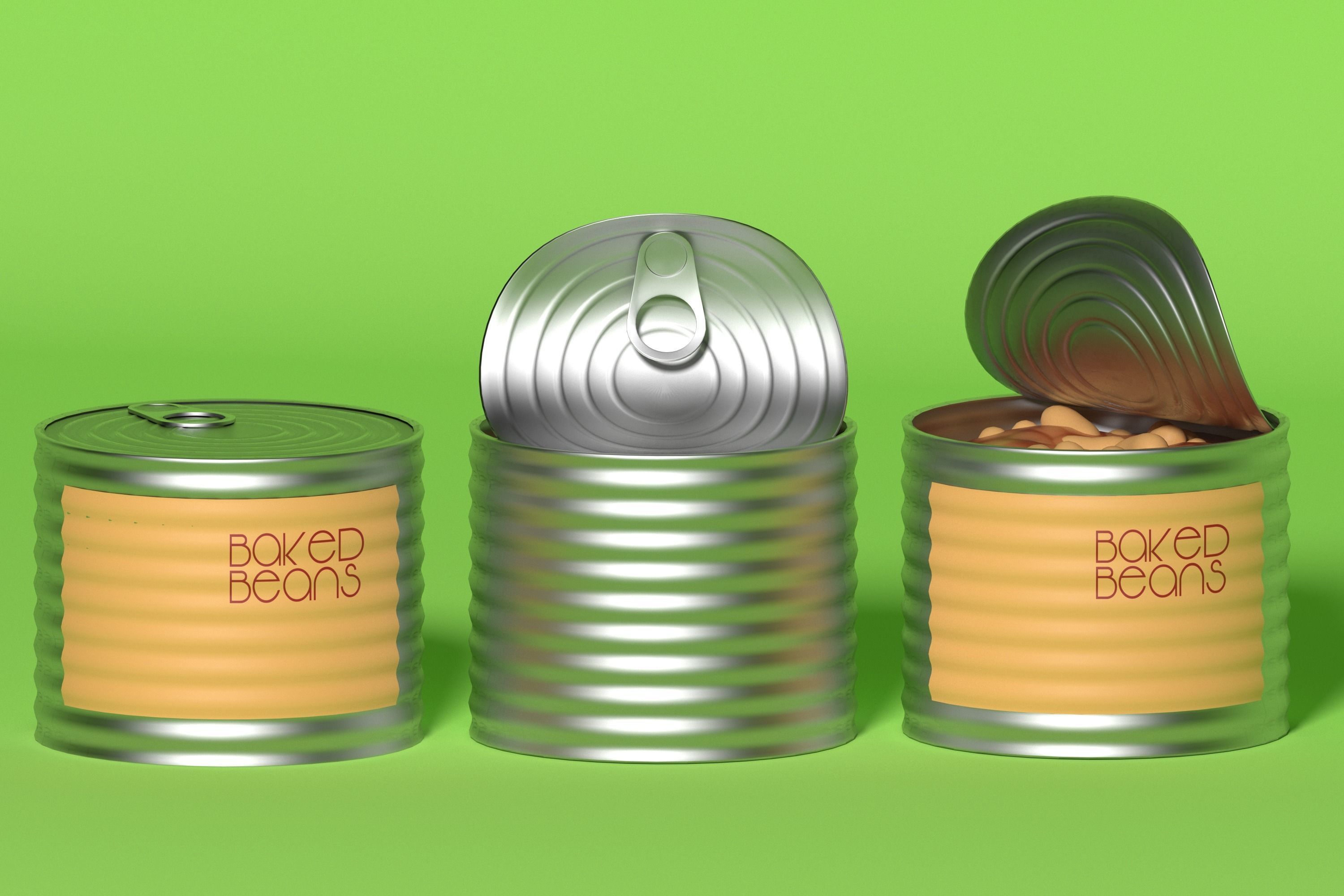 Canned Vegetables Set 3D Model Collection_3