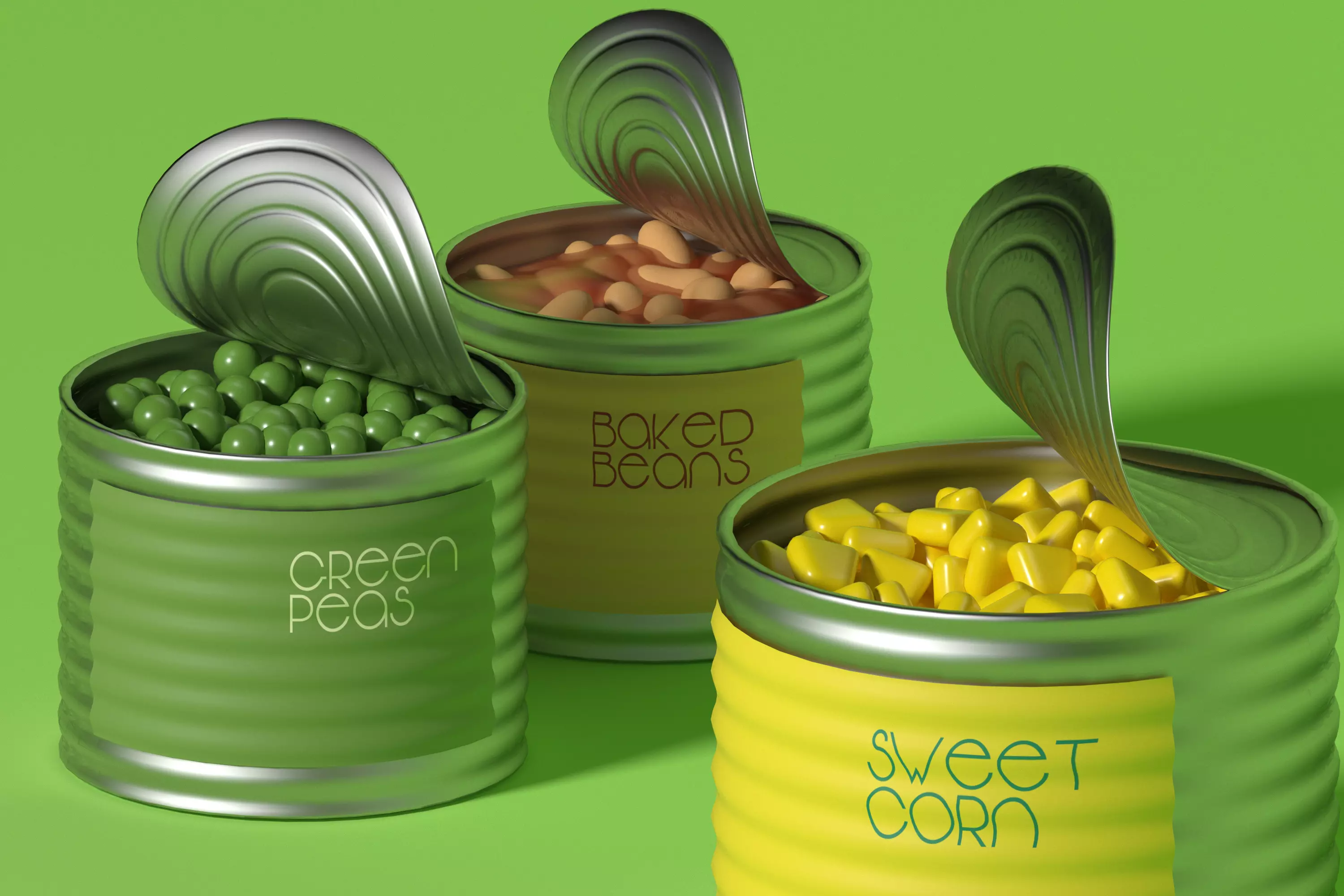 Canned Vegetables Set 3D Model Collection_0