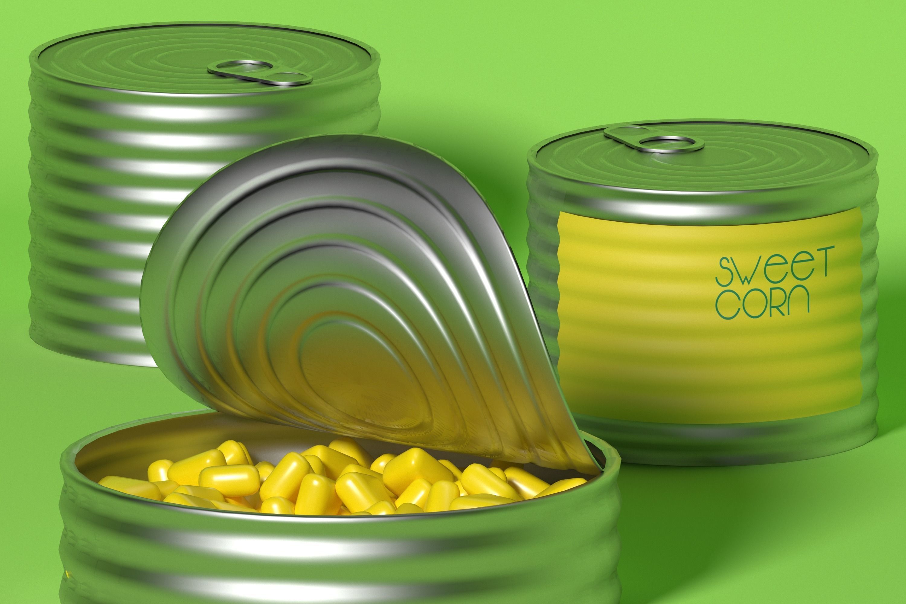 Canned Vegetables Set 3D Model Collection_4