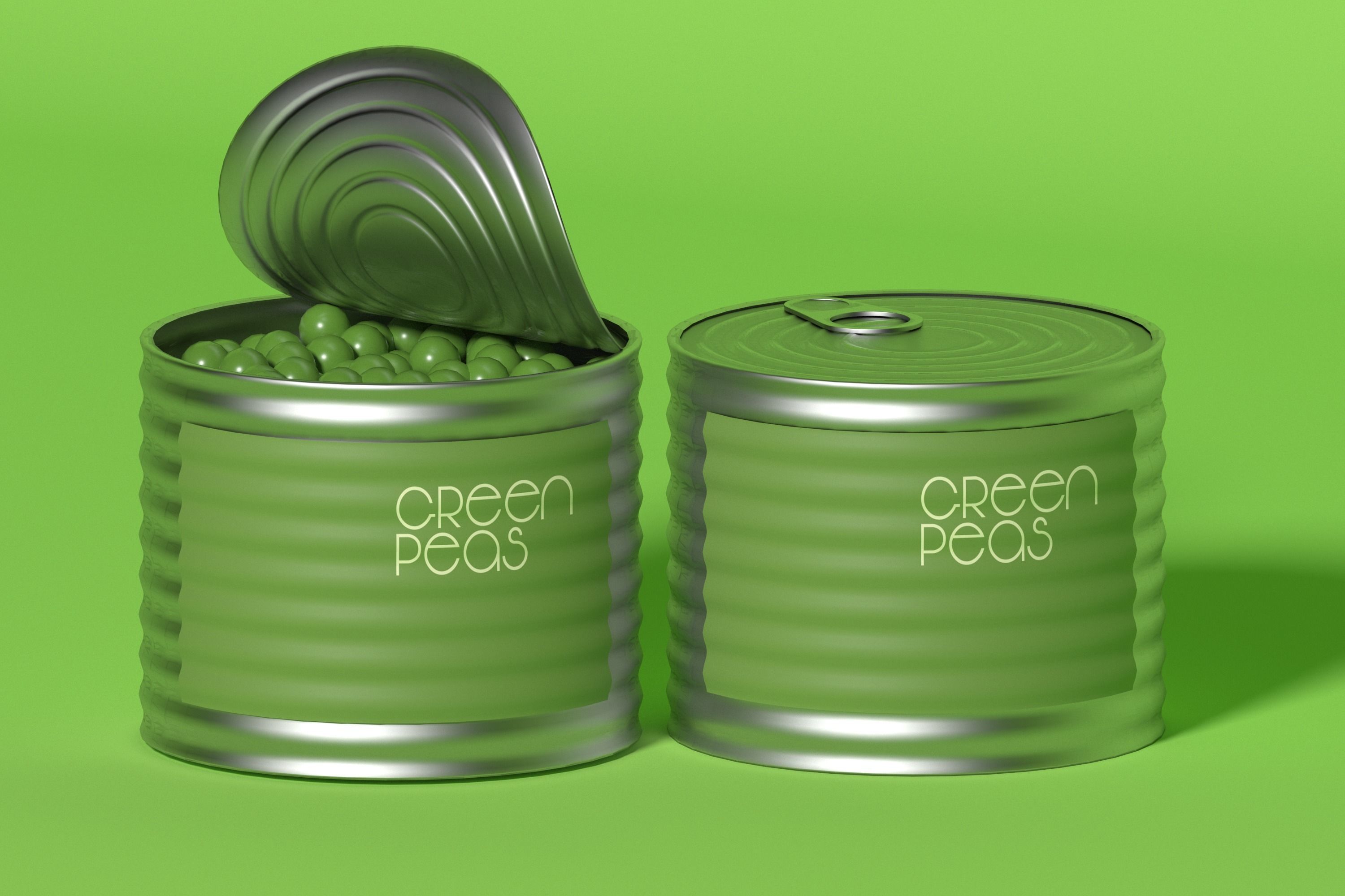 Canned Vegetables Set 3D Model Collection_2
