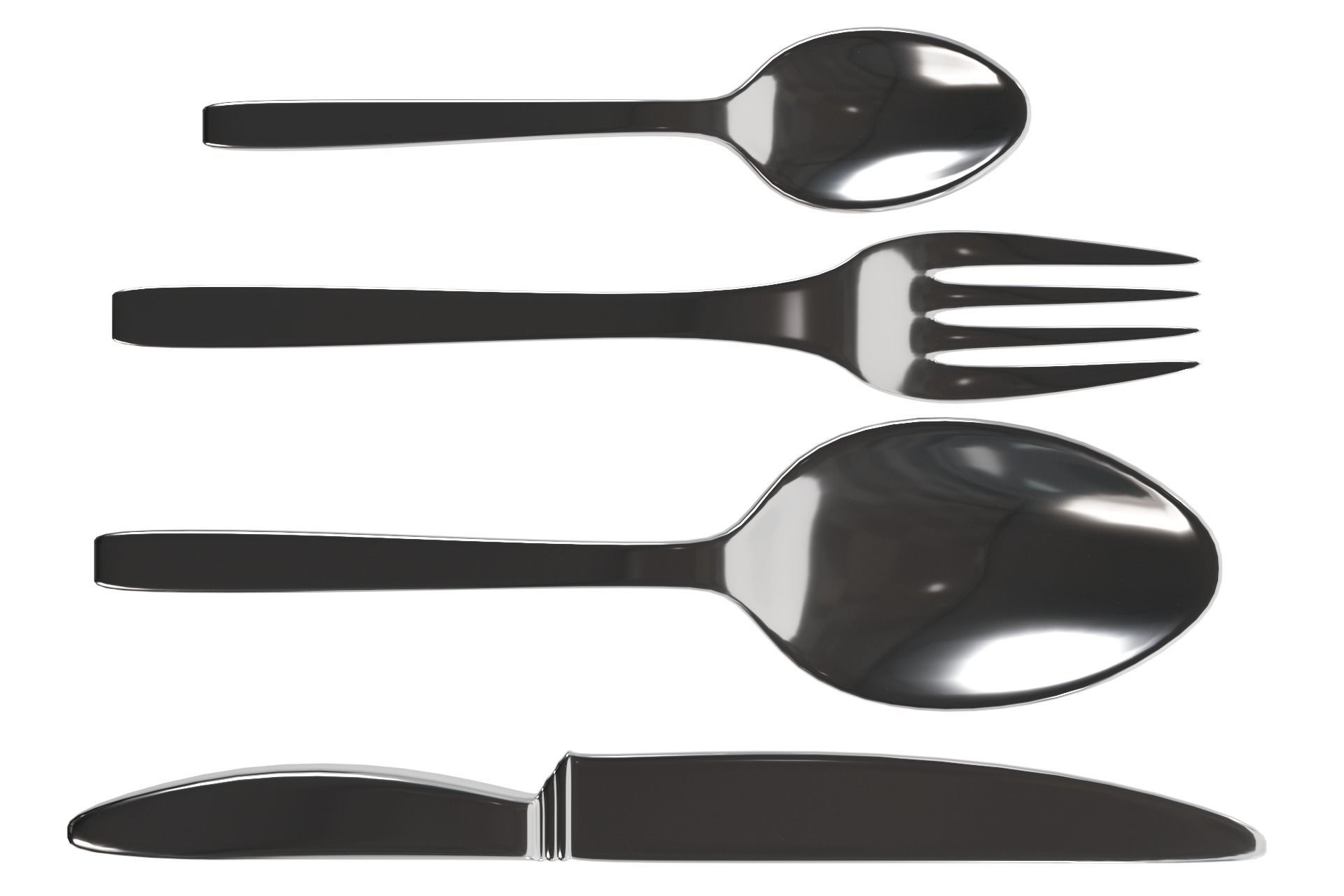 Cutlery stainless steel flatware set 3D model_5