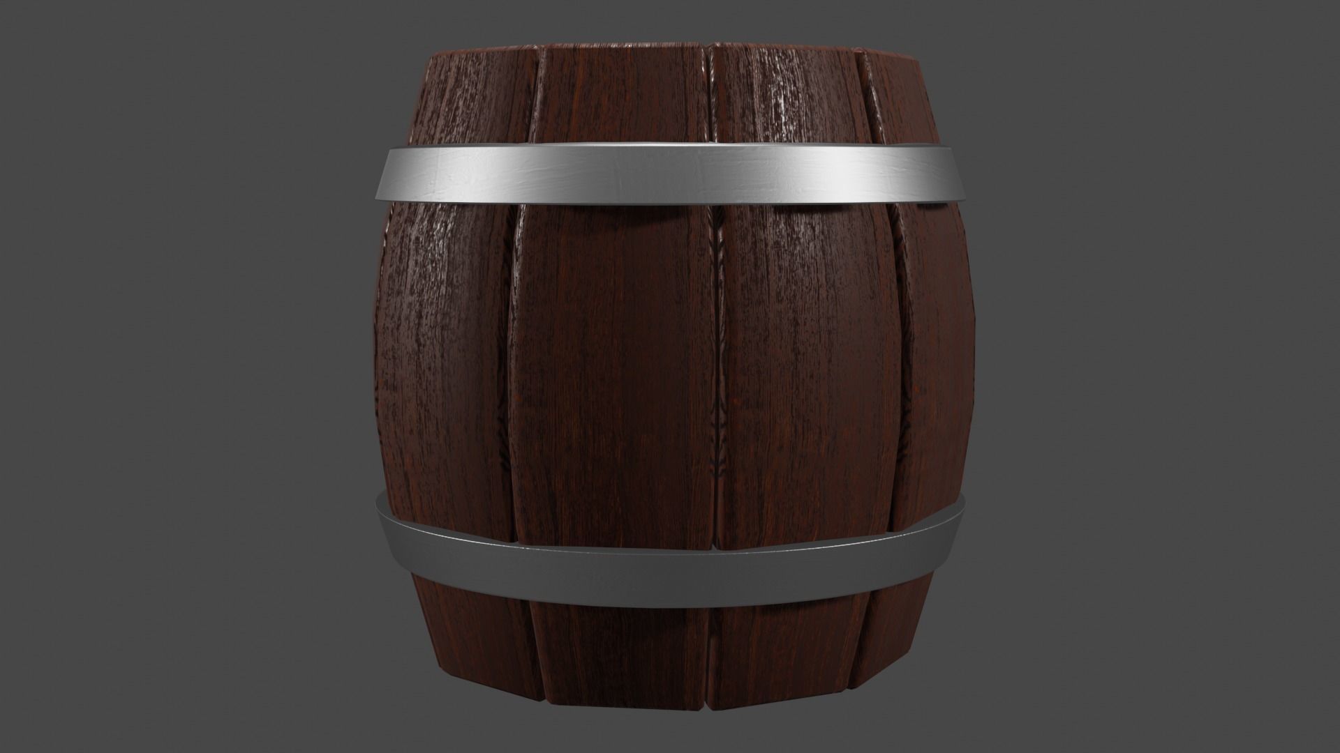 Barrel wooden Free 3D model_1