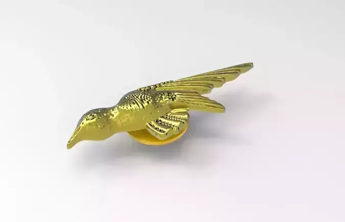 brooch bird 3d model relief 