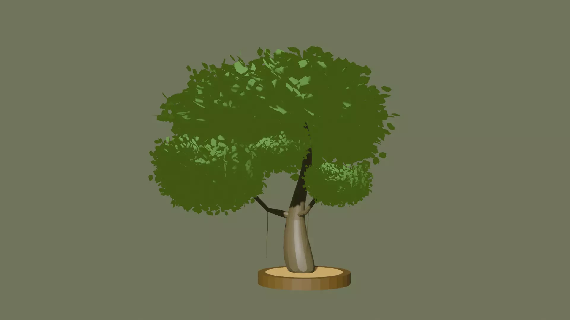 banyan tree low poly Free low-poly 3D model