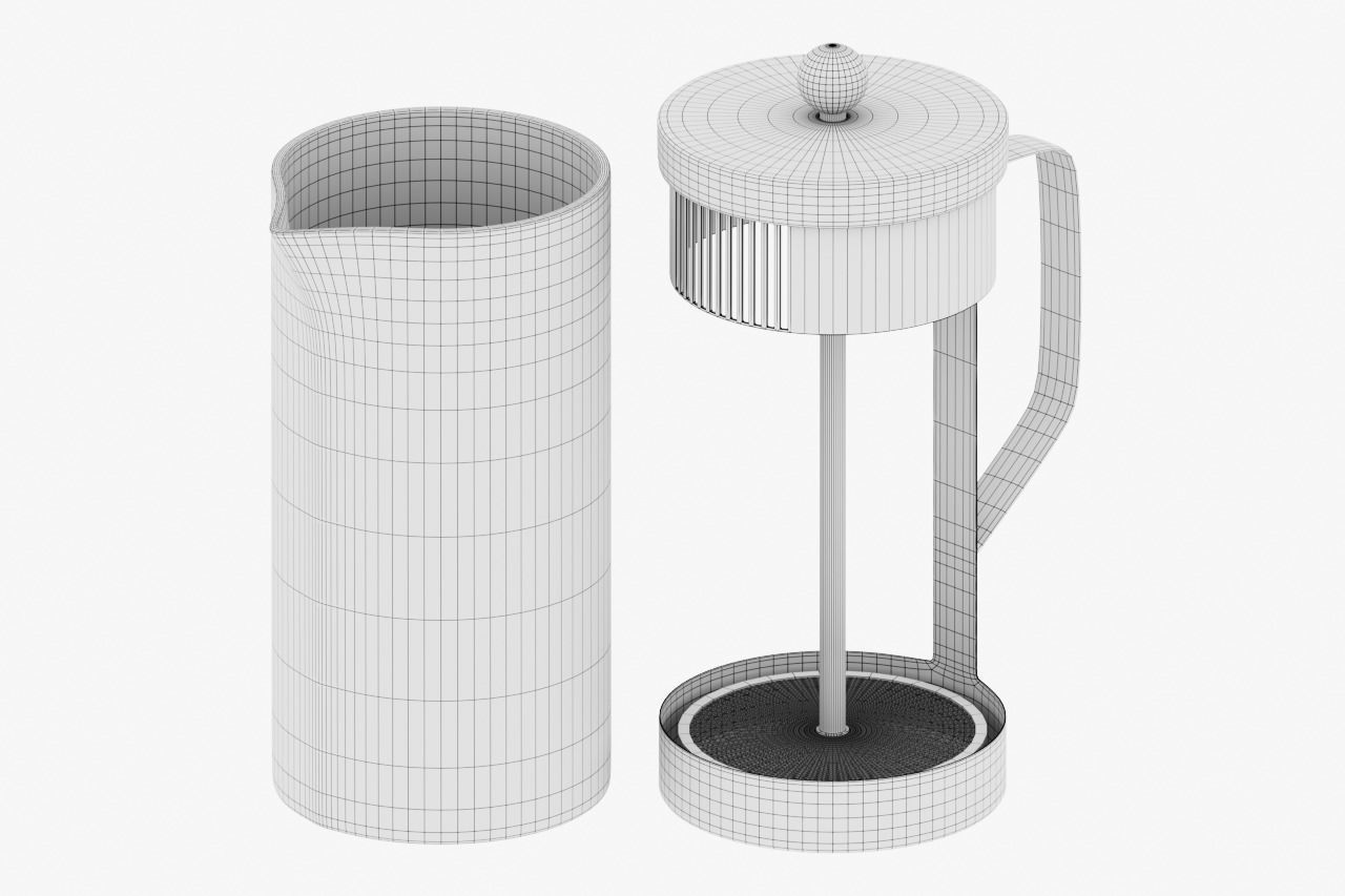 Glass Metal Teapot 3D model_6