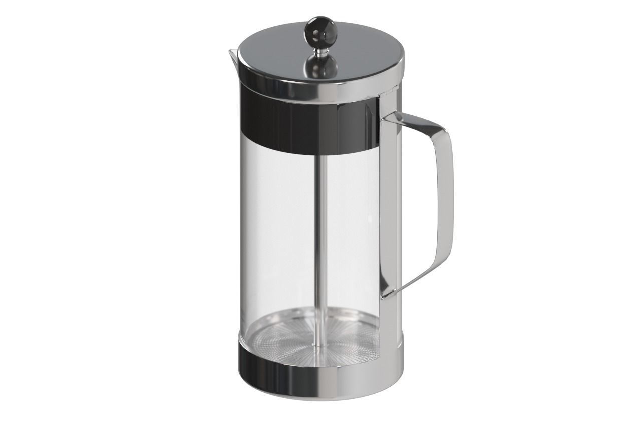 Glass Metal Teapot 3D model_3