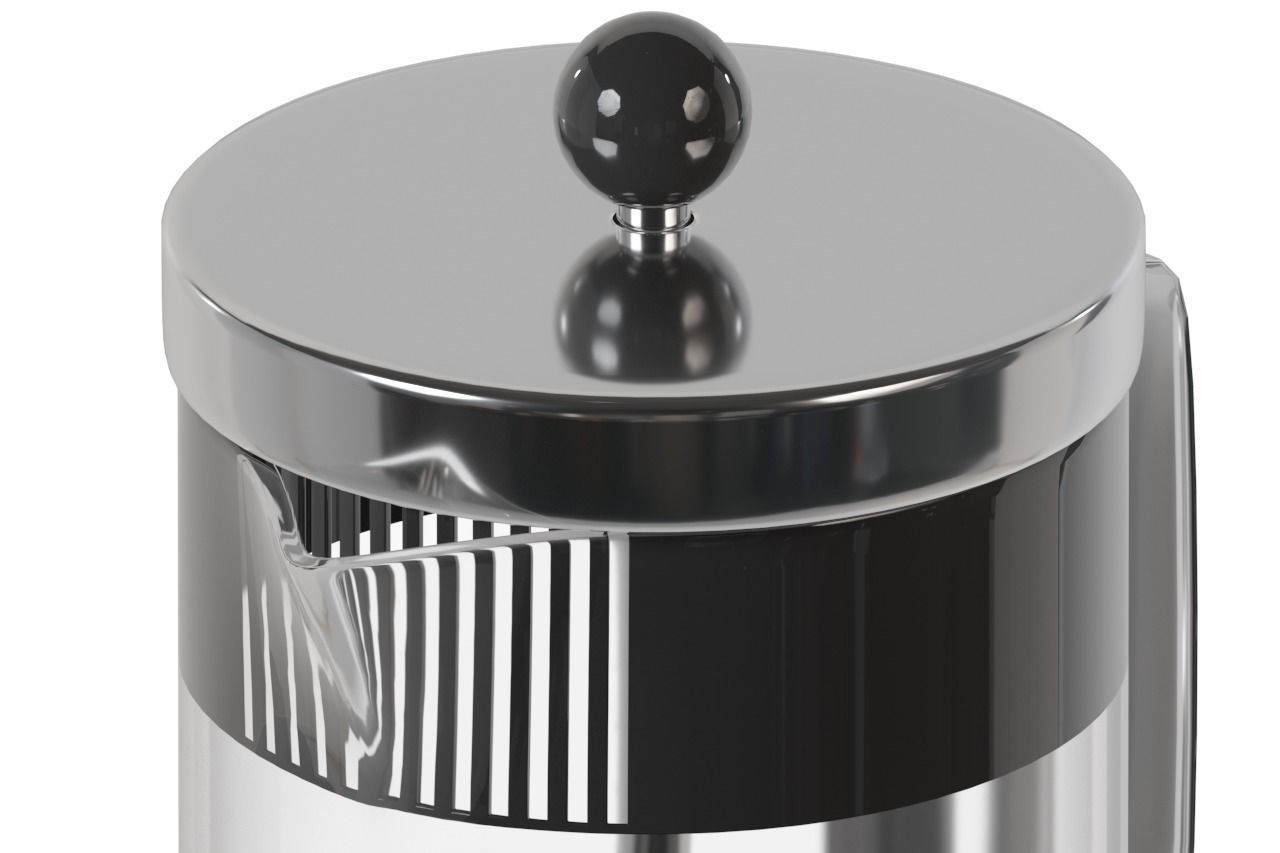 Glass Metal Teapot 3D model_5