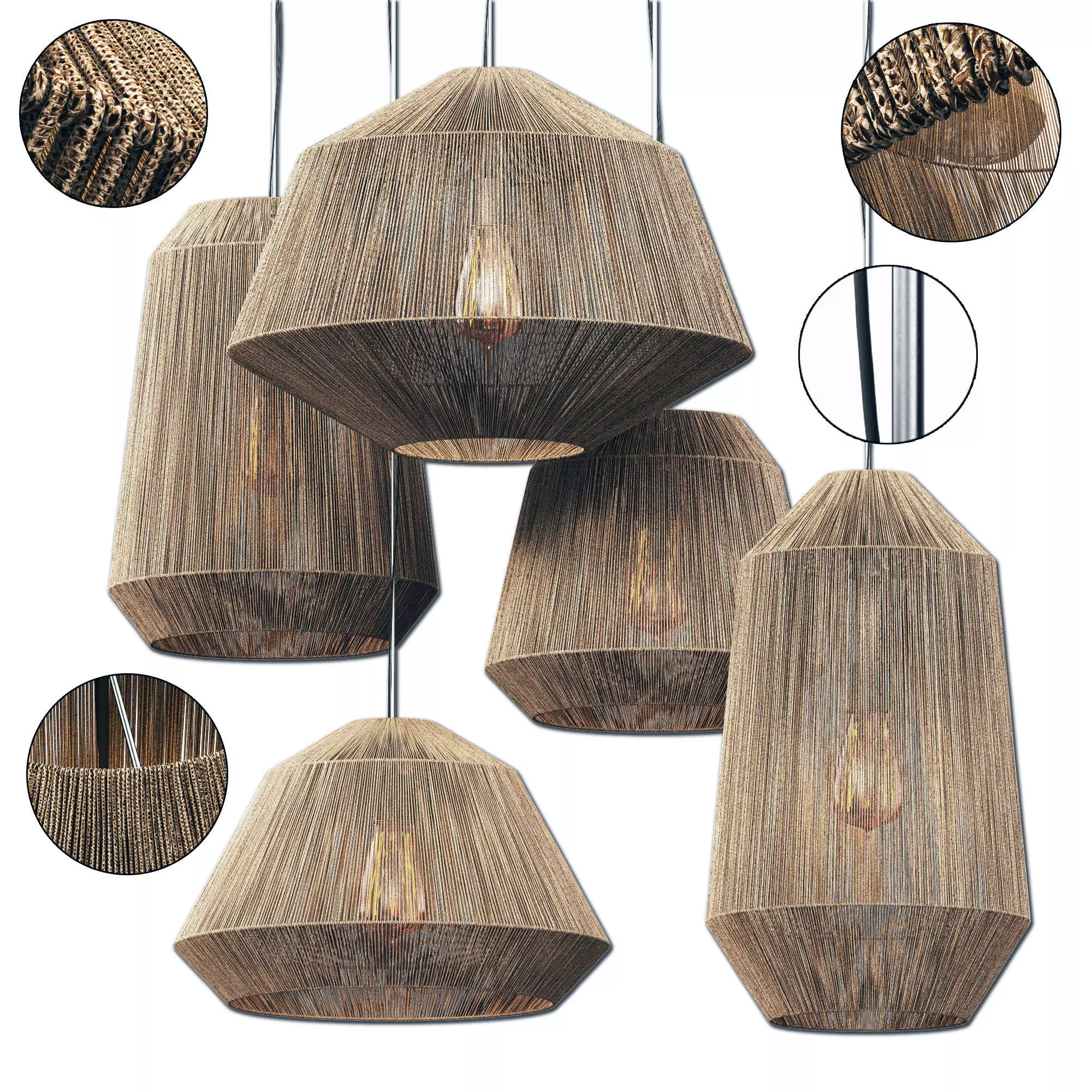 Lamp barrel rope n10 3D model_0