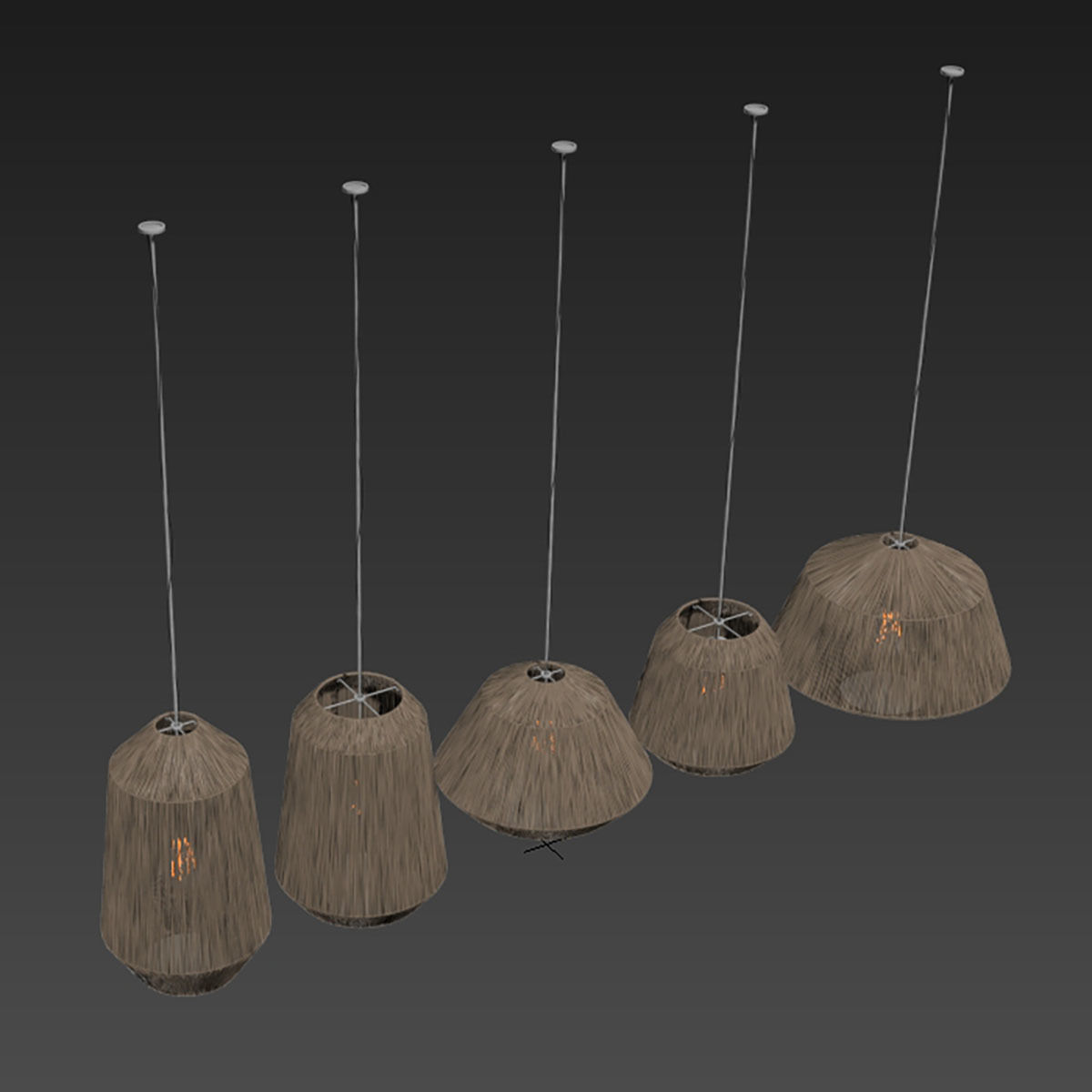 Lamp barrel rope n10 3D model_7