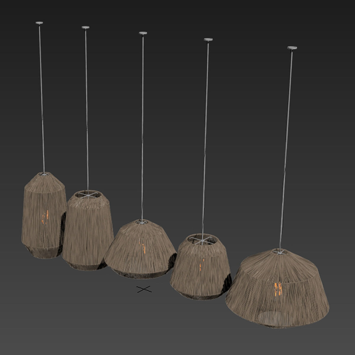 Lamp barrel rope n10 3D model_8