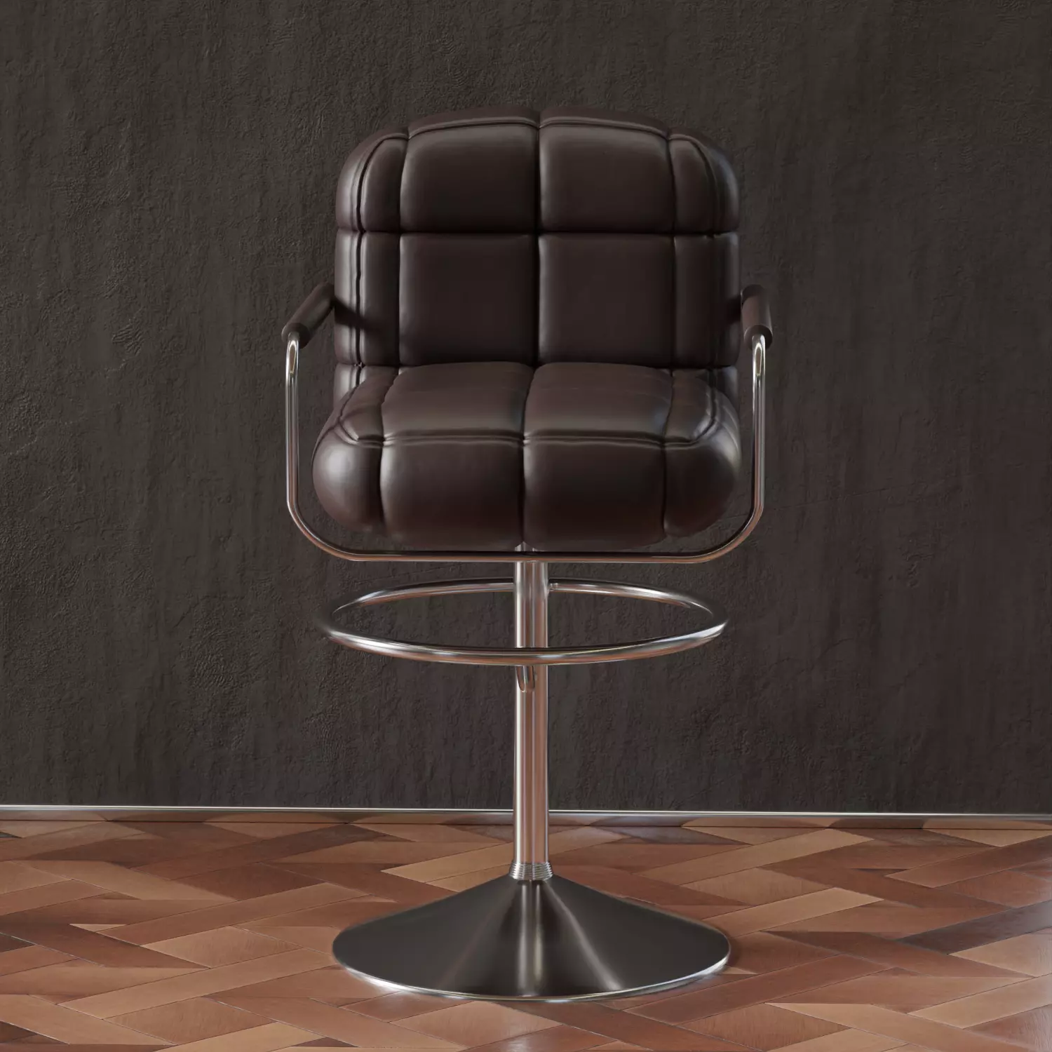Flash Furniture Contemporary Gray Quilted Vinyl Adjustable Free low-poly 3D model