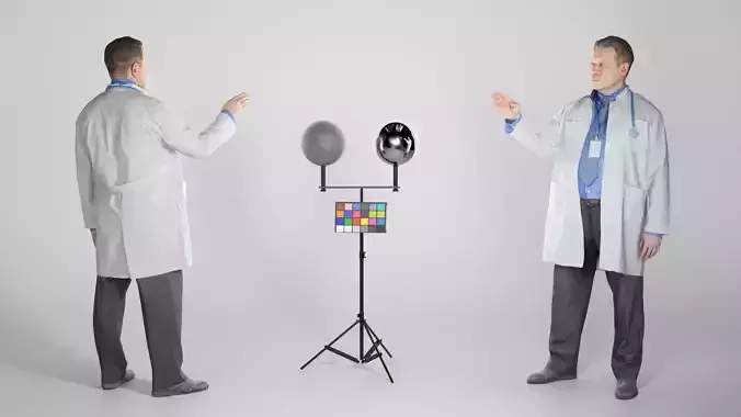 Male medical doctor showing something 352 Low-poly 3D model