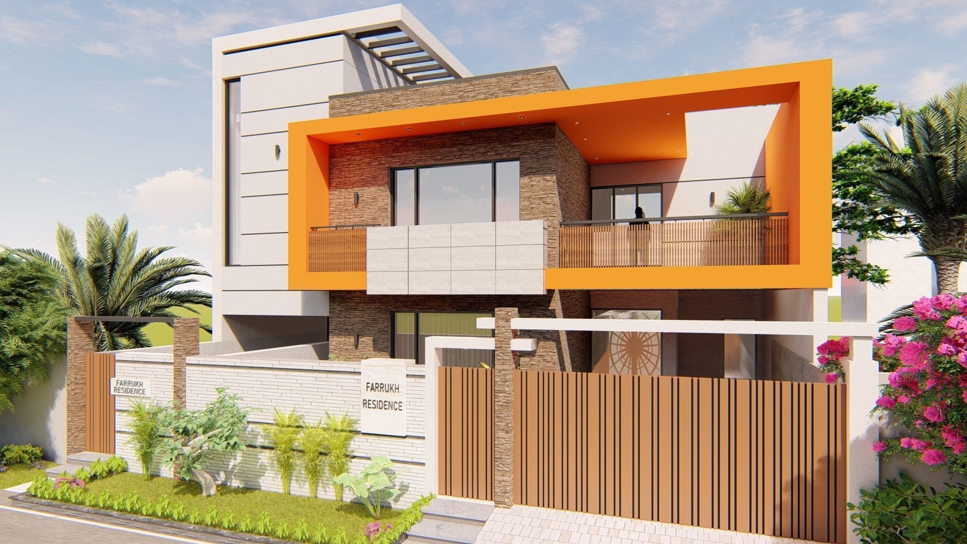 Modern Residence Low-poly 3D model_1
