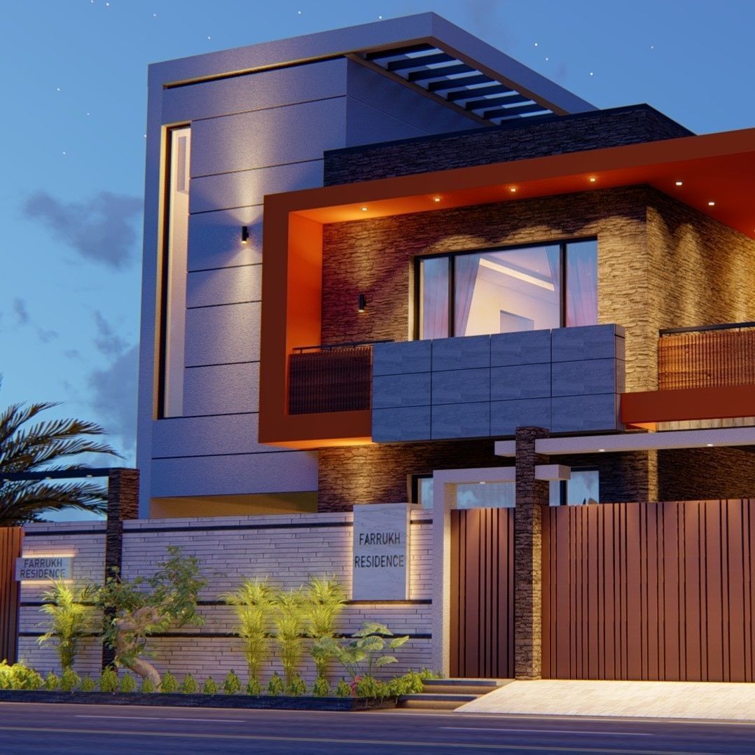 Modern Residence Low-poly 3D model_8