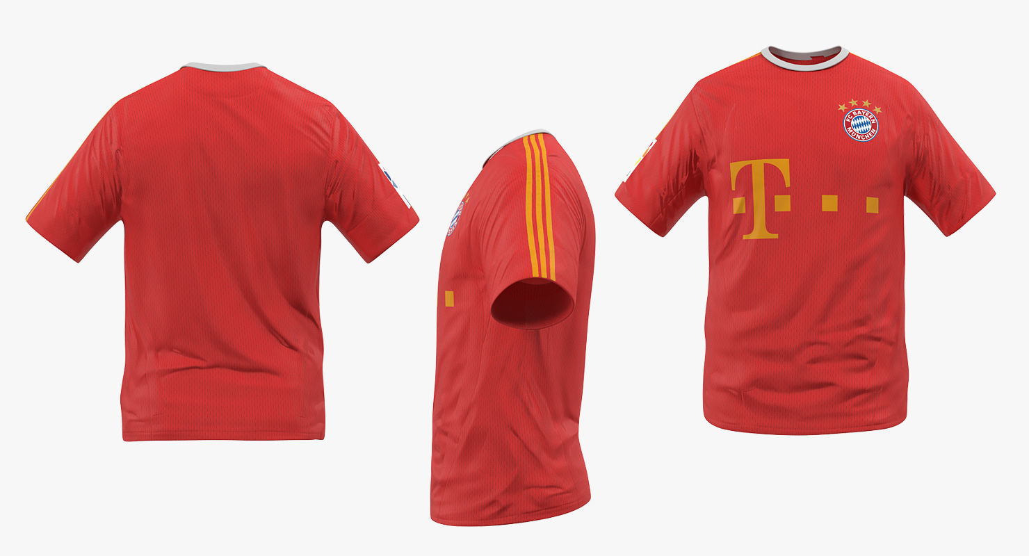 Soccer or Football Player Bayern Rigged 3D model_13