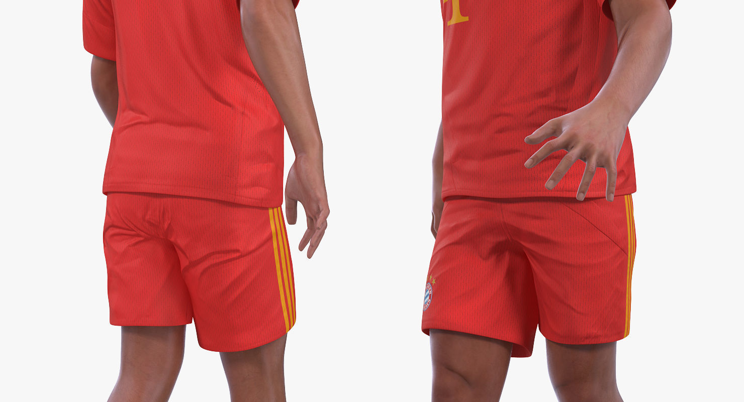 Soccer or Football Player Bayern Rigged 3D model_10