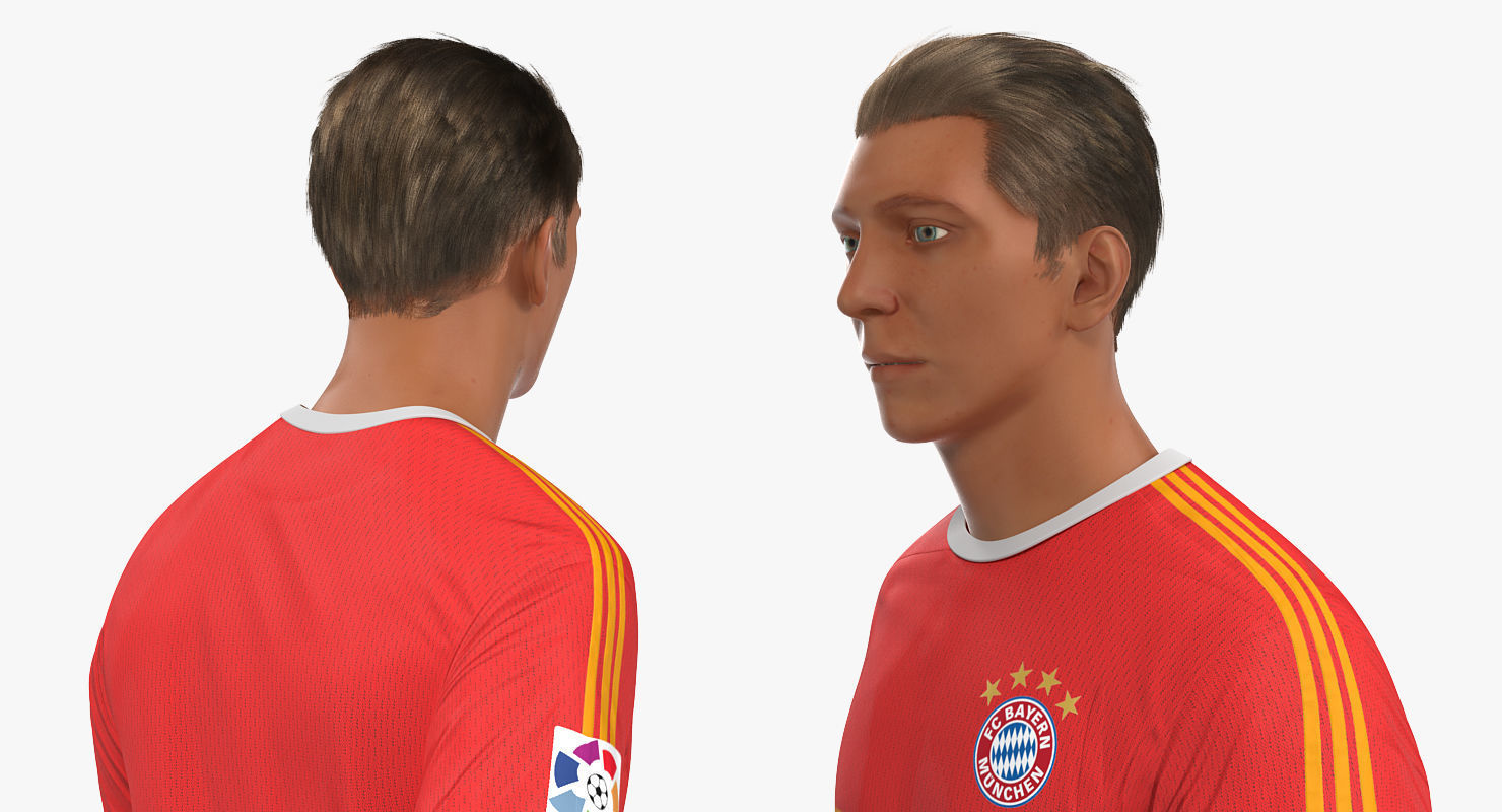 Soccer or Football Player Bayern Rigged 3D model_8