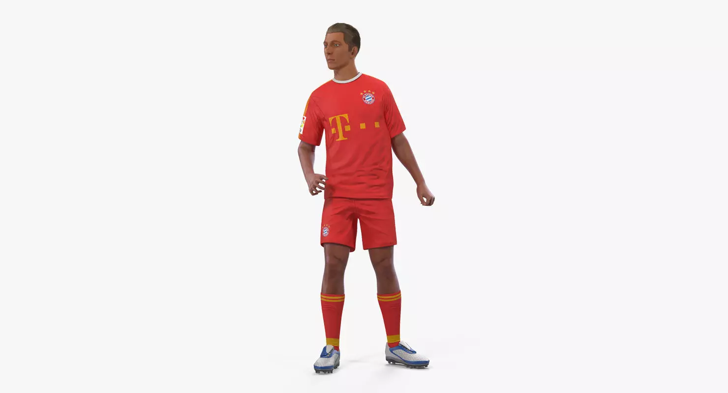 Soccer or Football Player Bayern Rigged 3D model_0