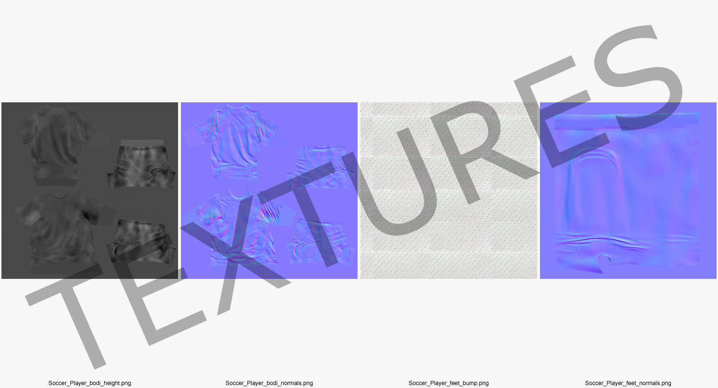 Soccer or Football Player Bayern Rigged 3D model_21