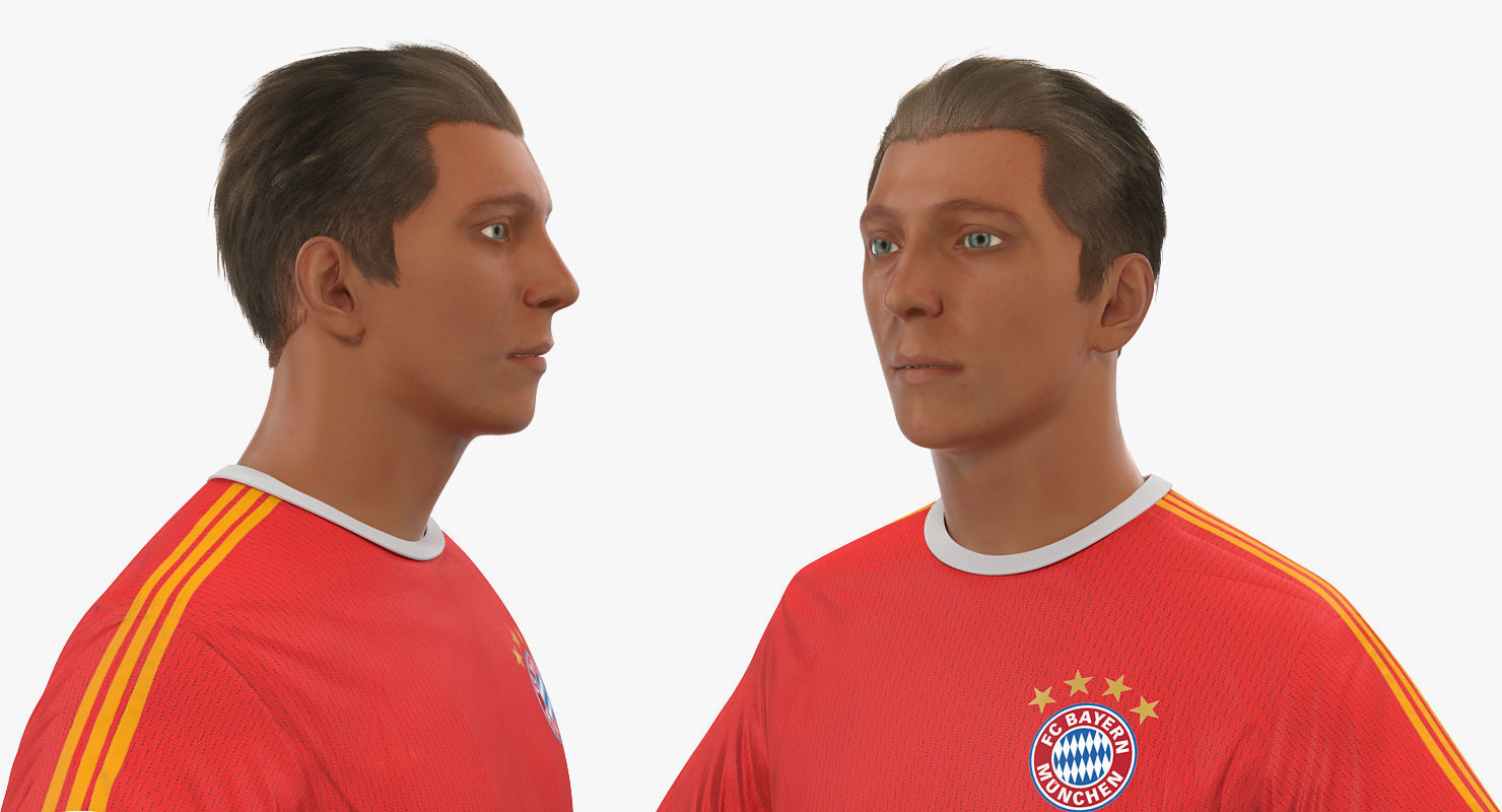 Soccer or Football Player Bayern Rigged 3D model_9