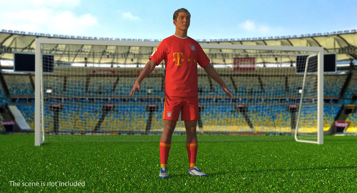 Soccer or Football Player Bayern Rigged 3D model_1