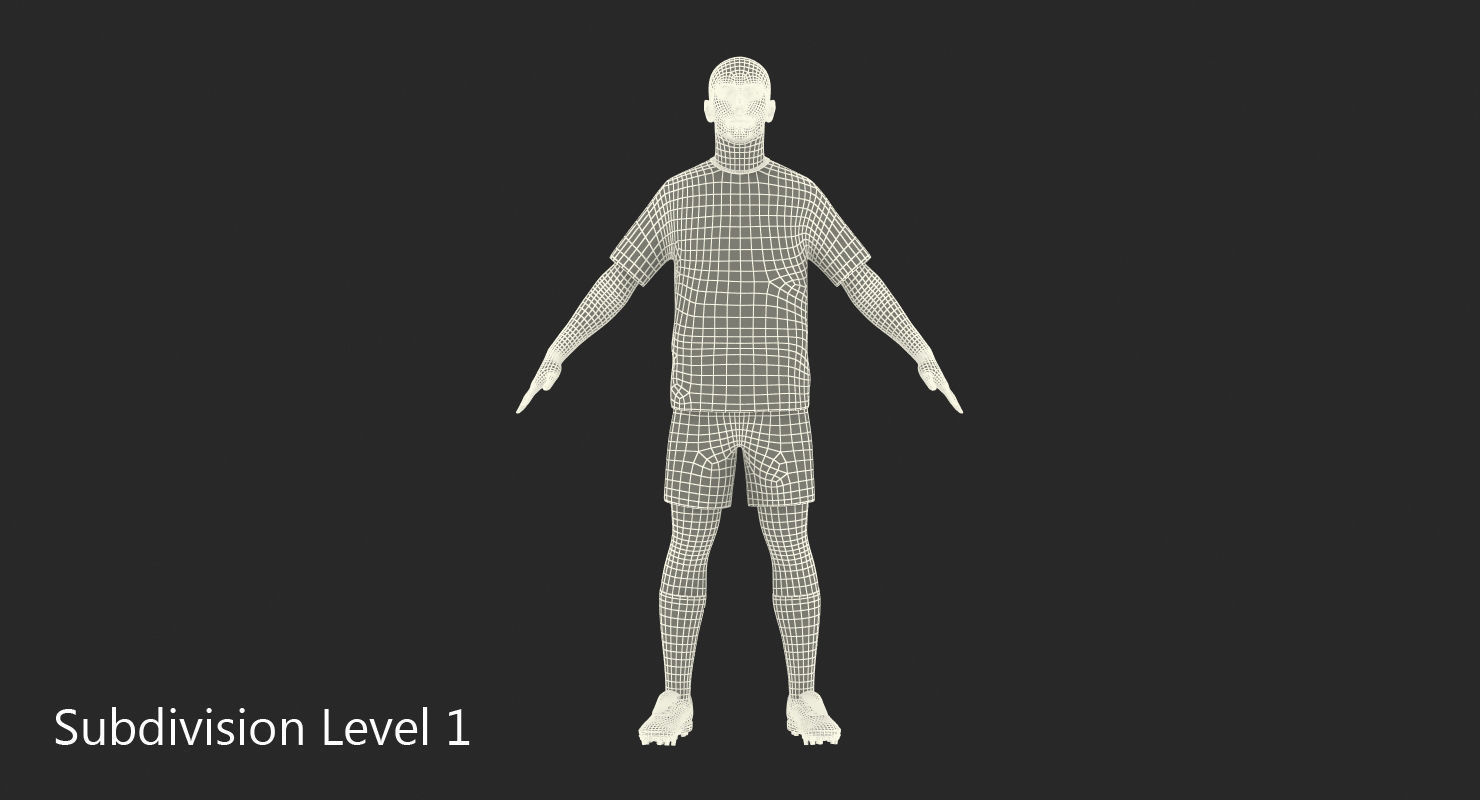 Soccer or Football Player Bayern Rigged 3D model_19