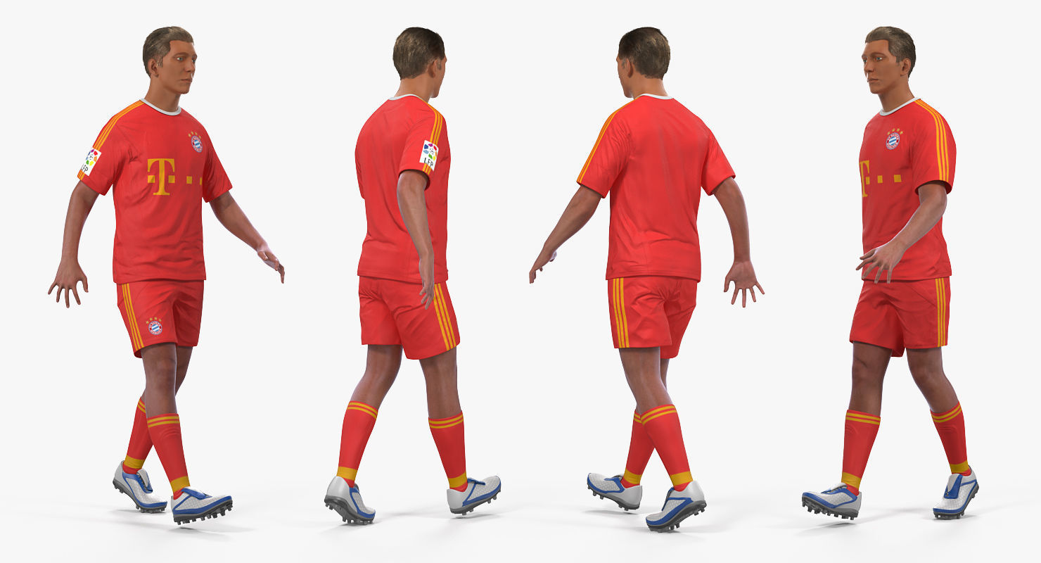 Soccer or Football Player Bayern Rigged 3D model_6