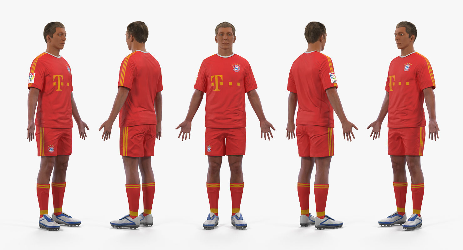 Soccer or Football Player Bayern Rigged 3D model_5