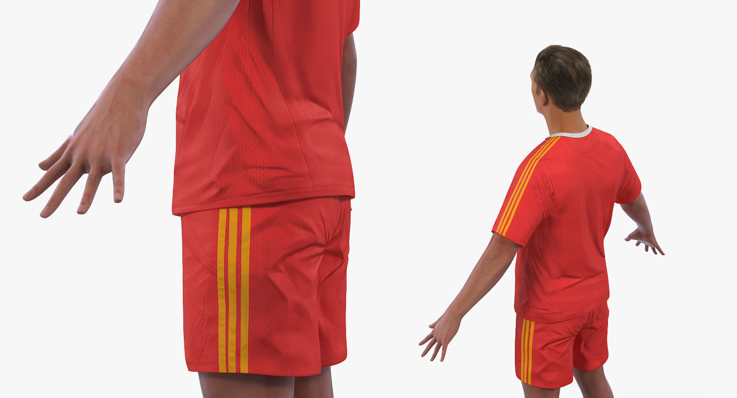 Soccer or Football Player Bayern Rigged 3D model_12