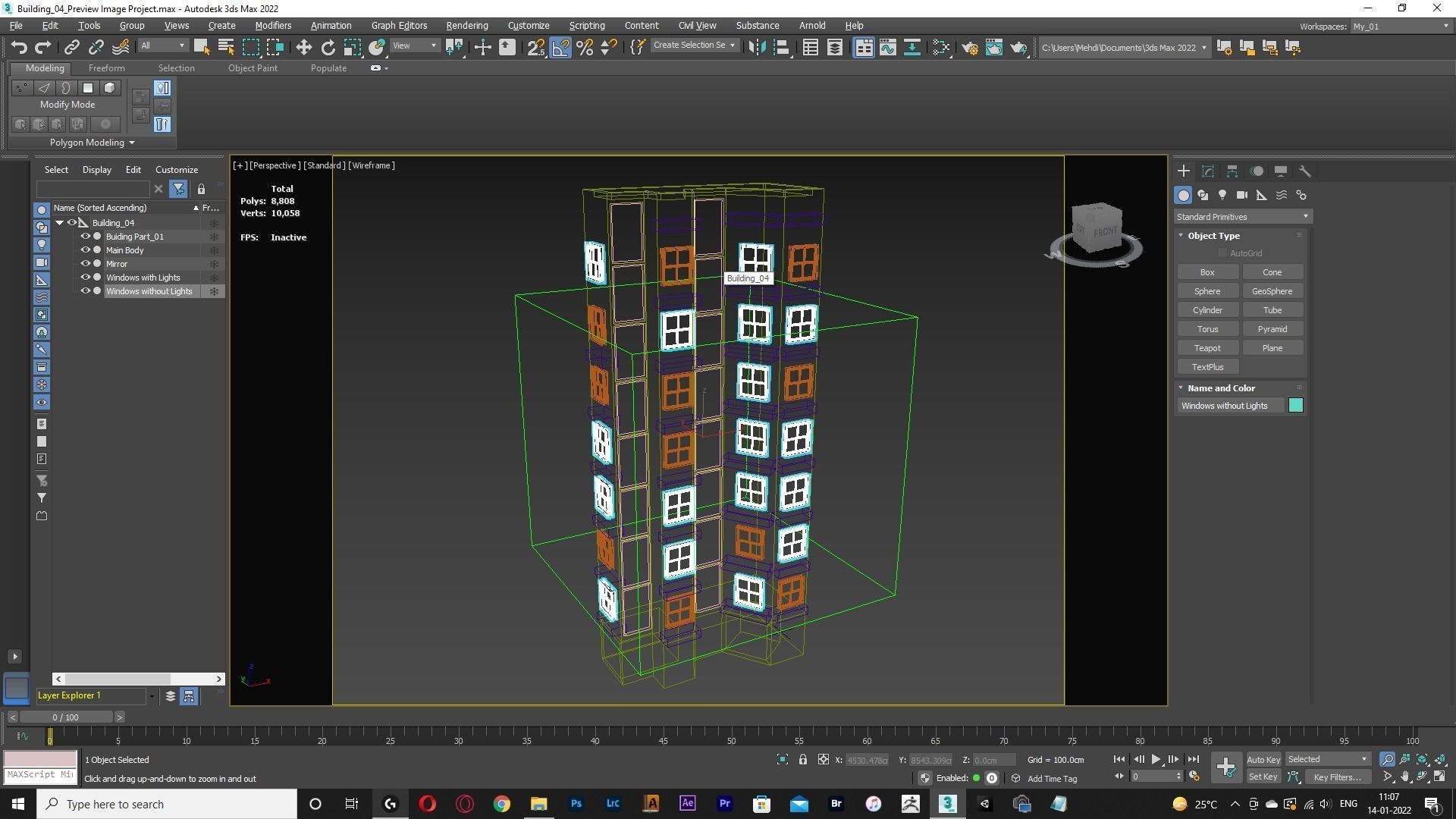 Building Model with windows in it Free low-poly 3D model_3