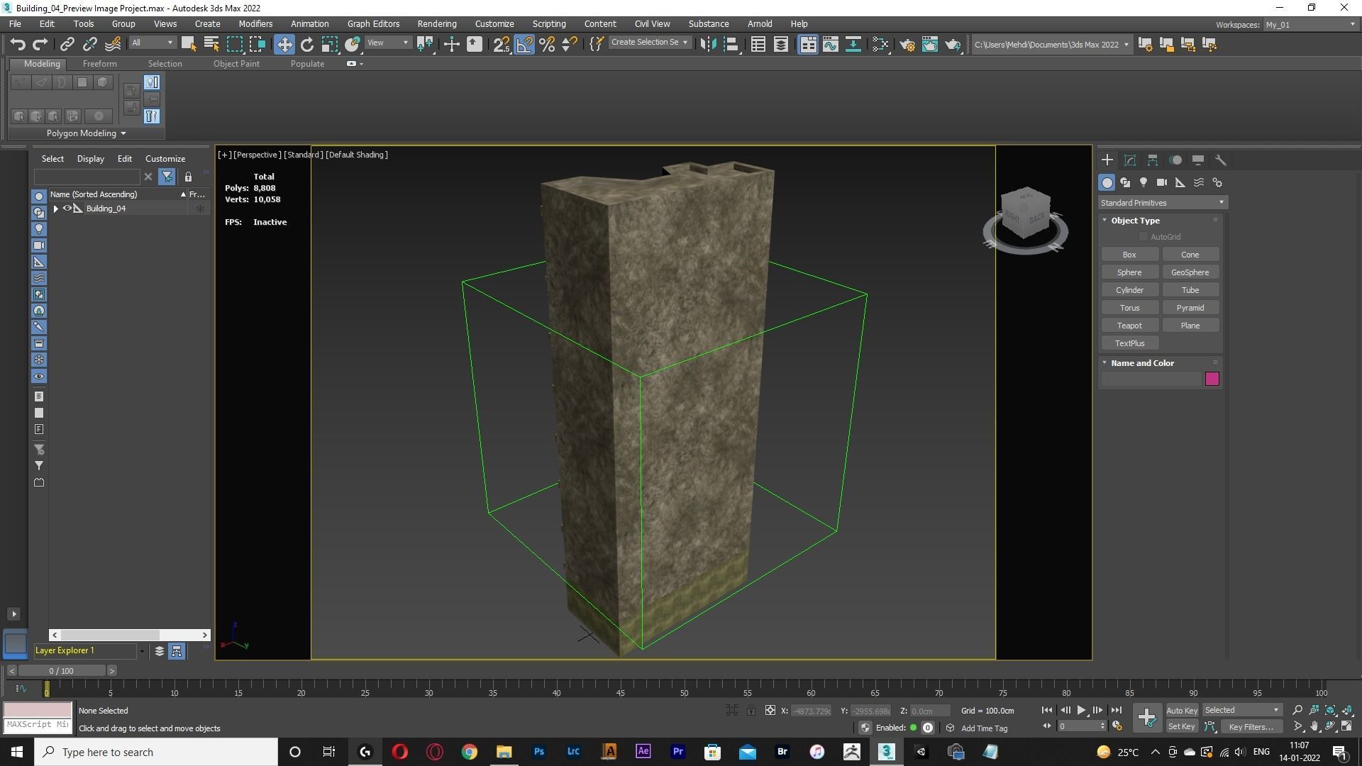 Building Model with windows in it Free low-poly 3D model_5