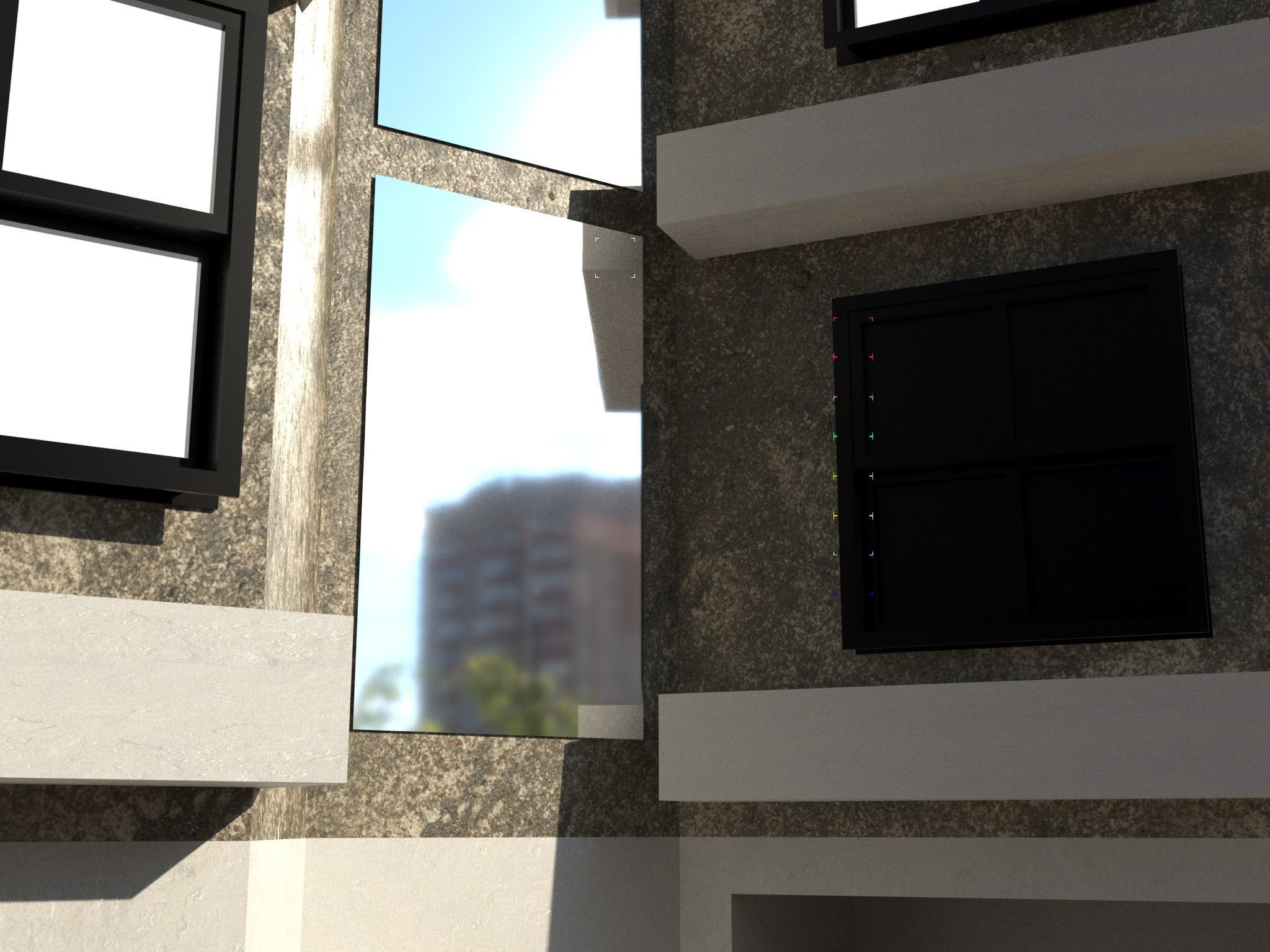 Building Model with windows in it Free low-poly 3D model_1