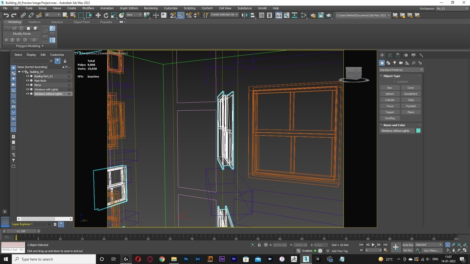 Building Model with windows in it Free low-poly 3D model_6