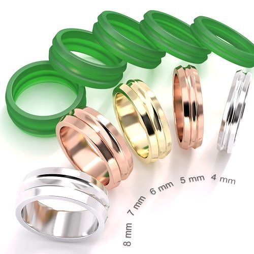Classic Wedding band 11 for rendering and 3D print model