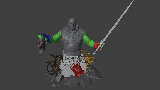 Witcher 3 Letho Bust 3D print model