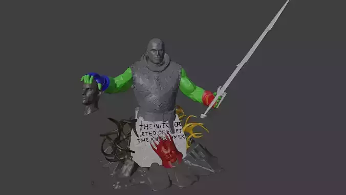 Witcher 3 Letho Bust 3D print model