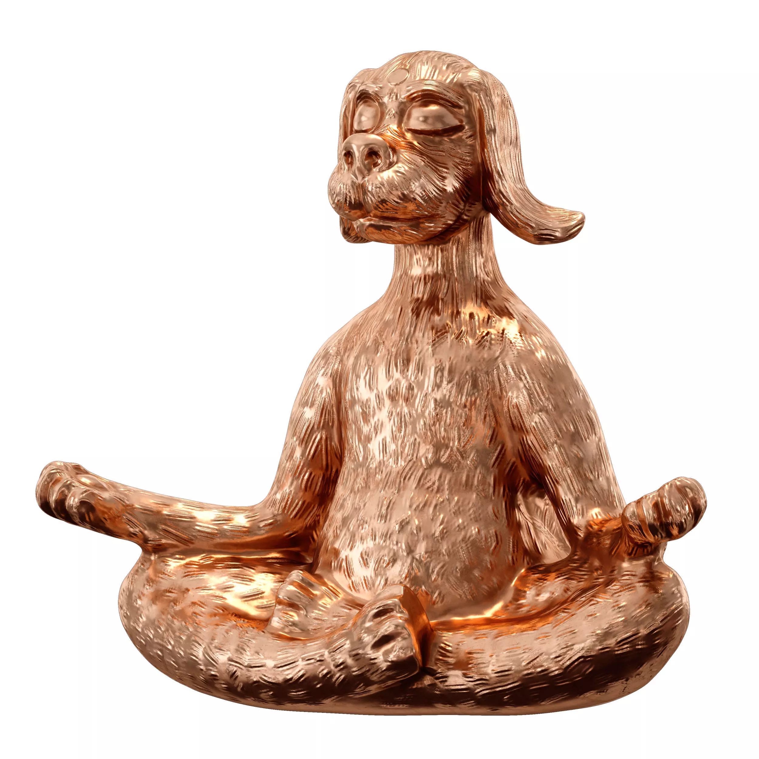 Yoga dog - figurine 3D model_0
