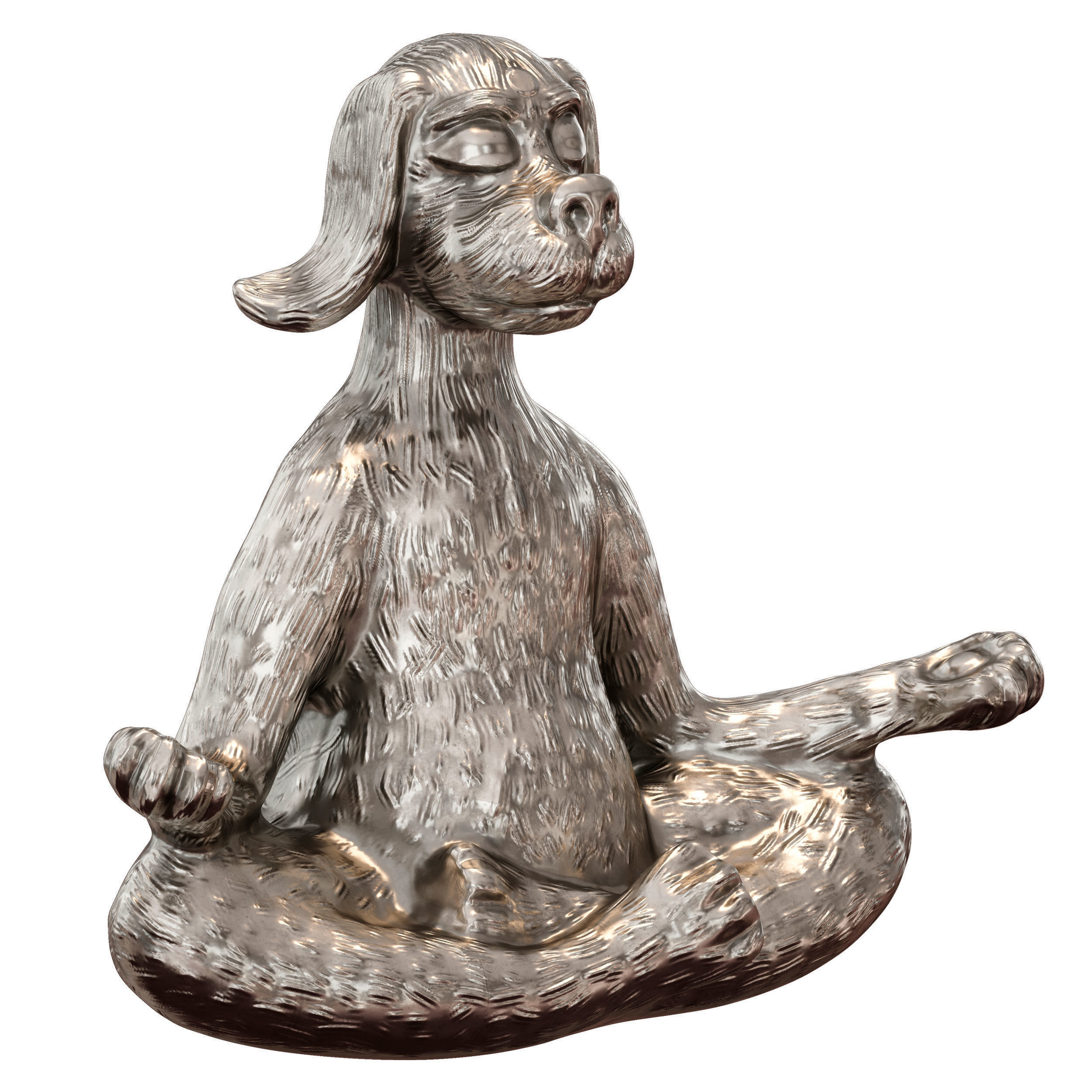 Yoga dog - figurine 3D model_5