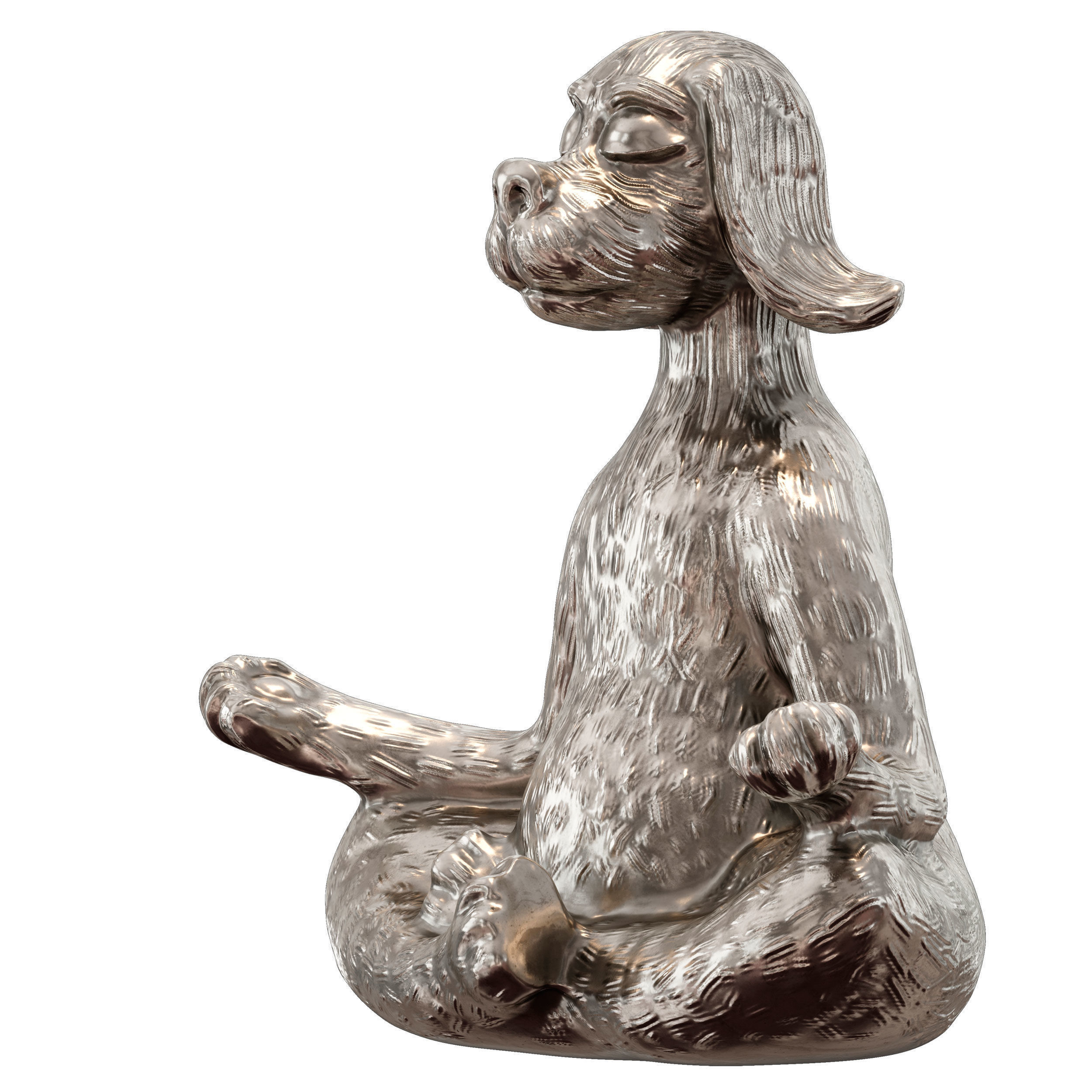 Yoga dog - figurine 3D model_7