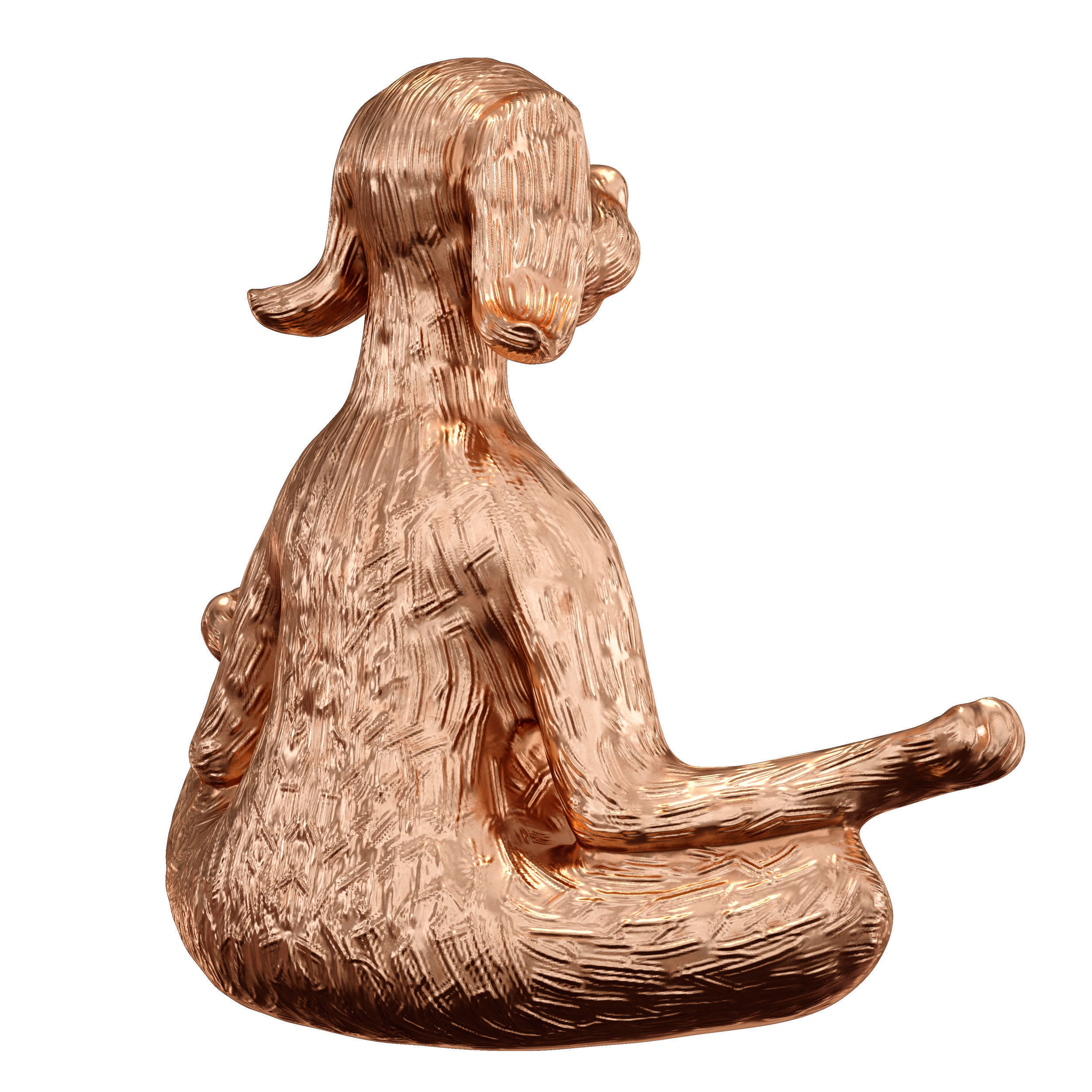 Yoga dog - figurine 3D model_3