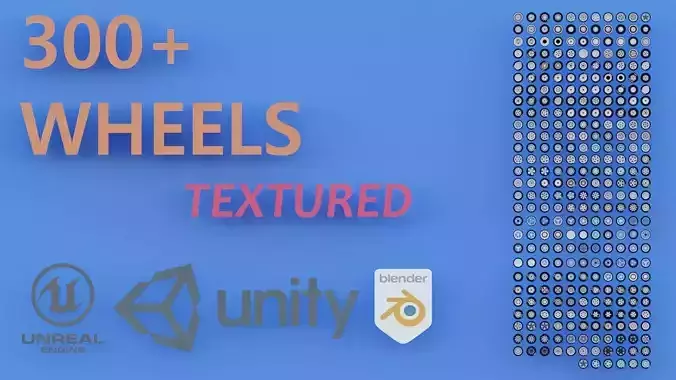 300 Wheels for Car and Motorcycle Collection Textured 