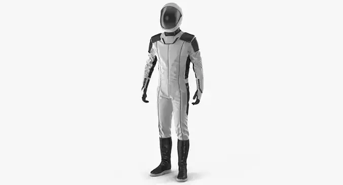 Futuristic Astronaut Space Suit Standing Pose 3D model