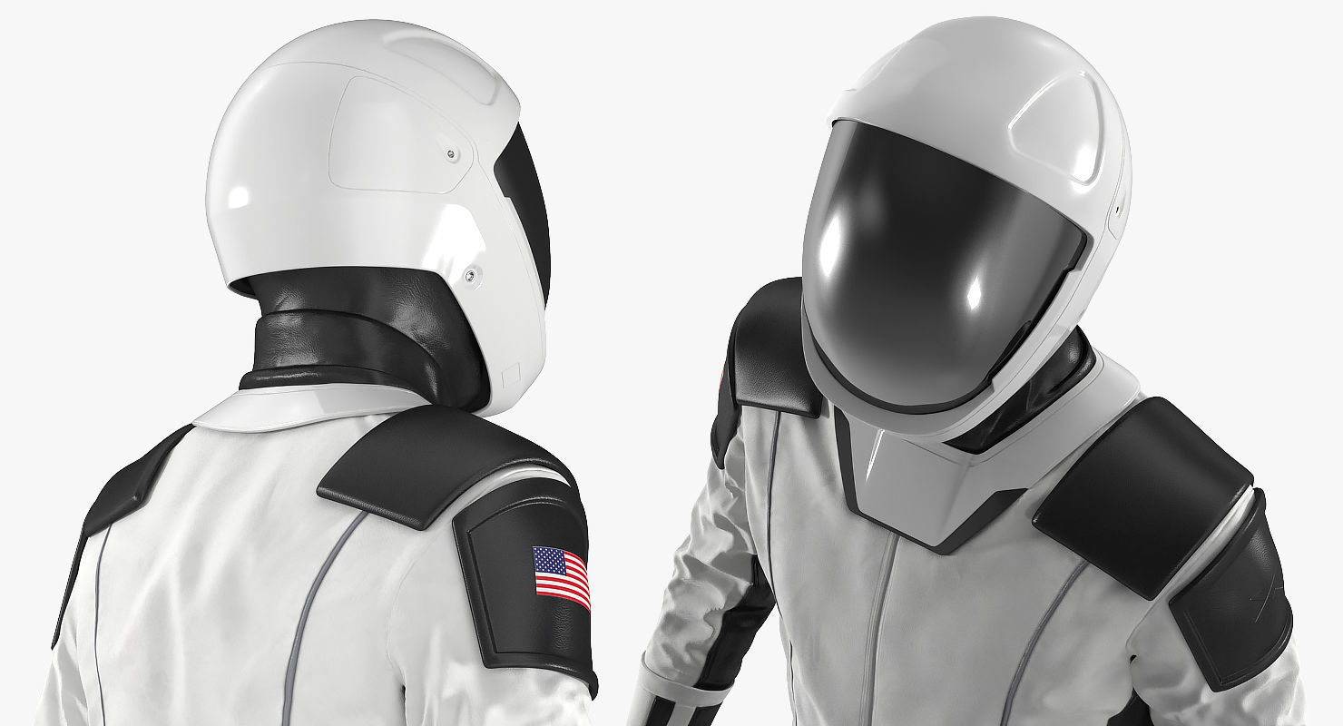 Futuristic Astronaut Space Suit Standing Pose 3D model_9