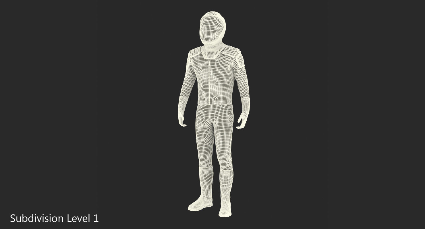 Futuristic Astronaut Space Suit Standing Pose 3D model_11