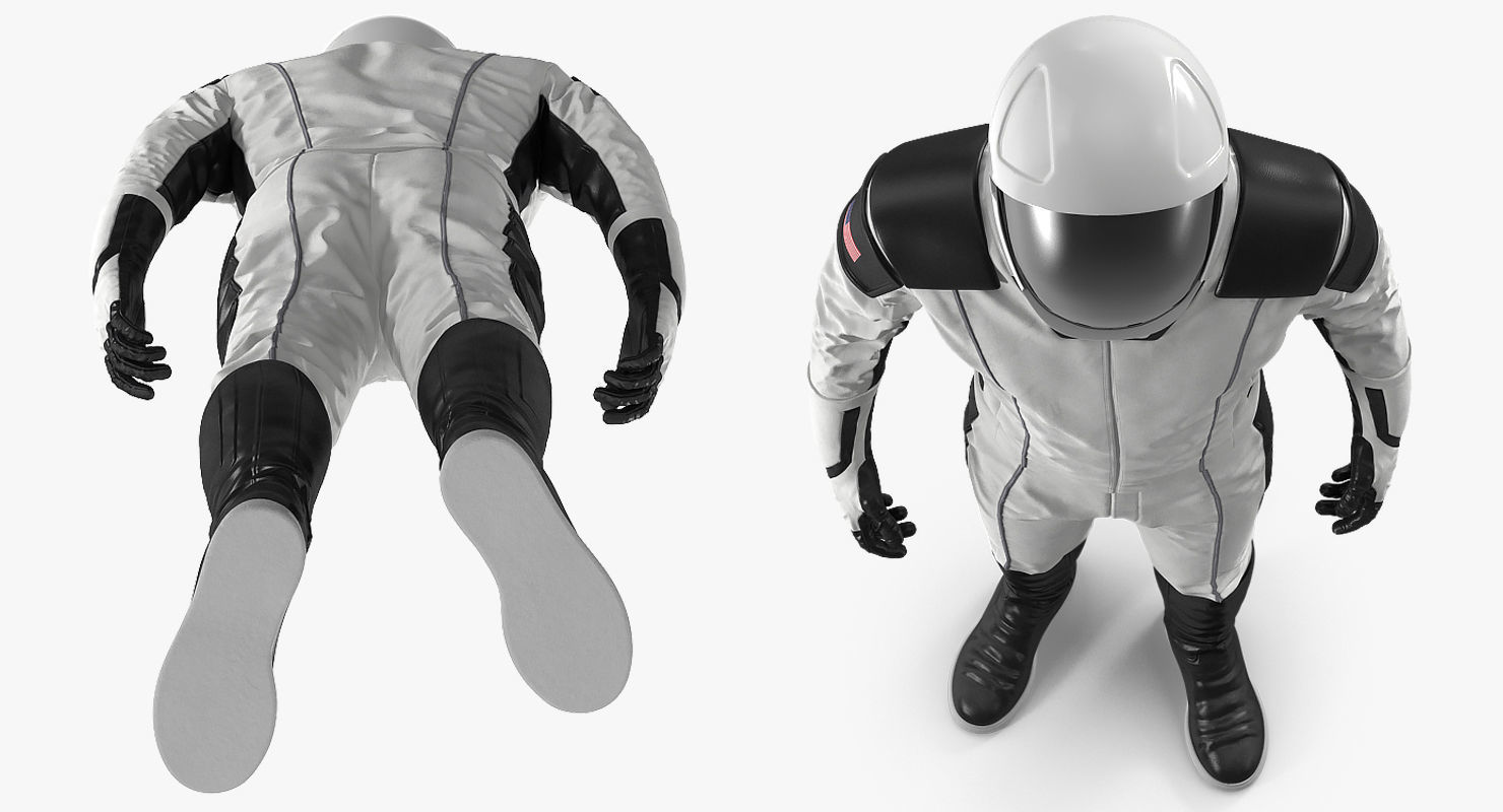 Futuristic Astronaut Space Suit Standing Pose 3D model_5