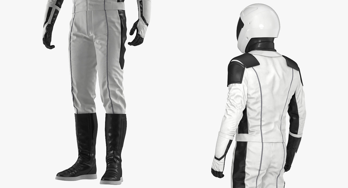 Futuristic Astronaut Space Suit Standing Pose 3D model_7