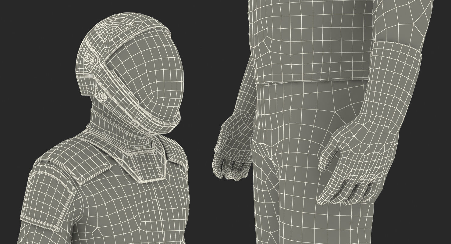 Futuristic Astronaut Space Suit Standing Pose 3D model_17