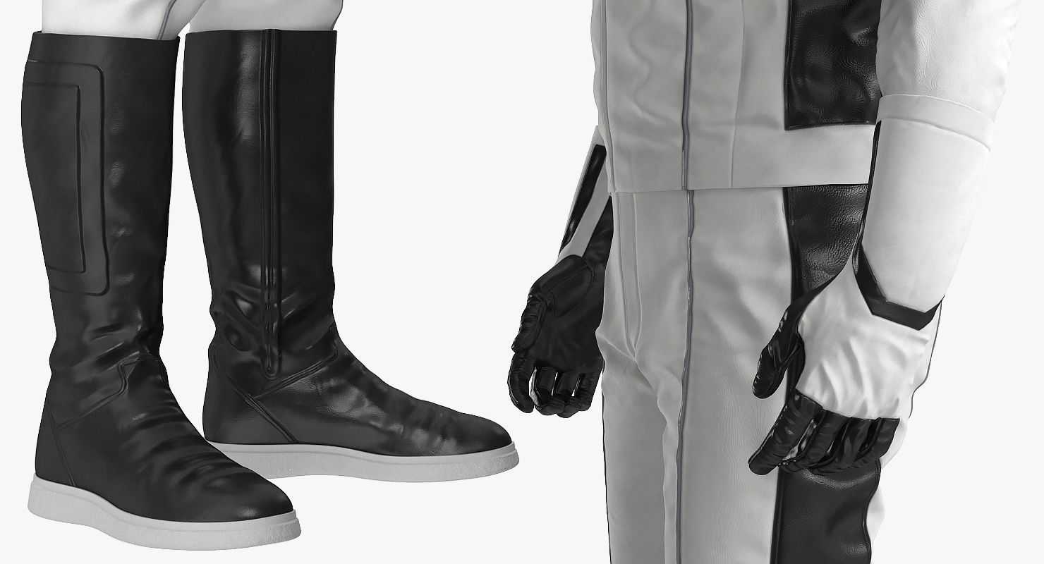 Futuristic Astronaut Space Suit Standing Pose 3D model_8