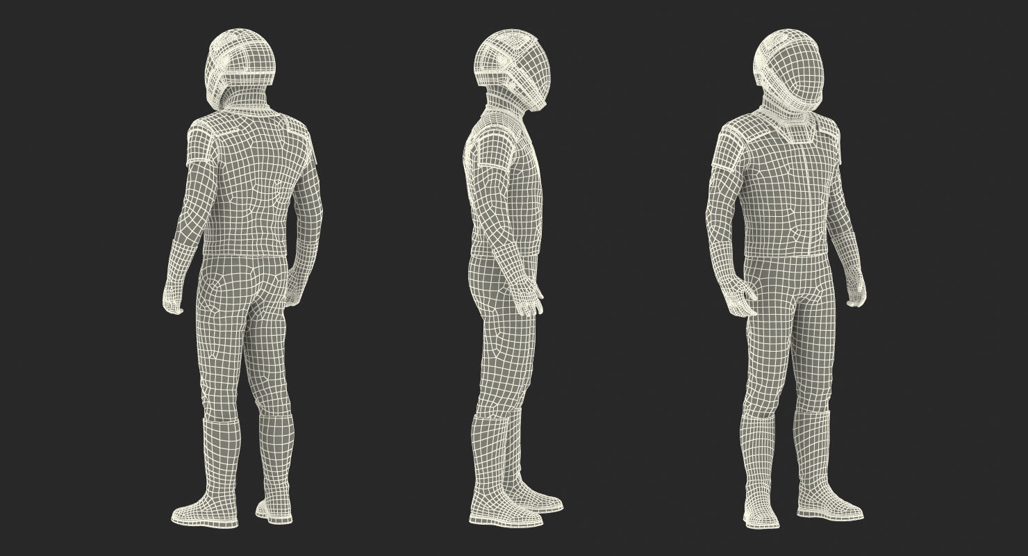Futuristic Astronaut Space Suit Standing Pose 3D model_15