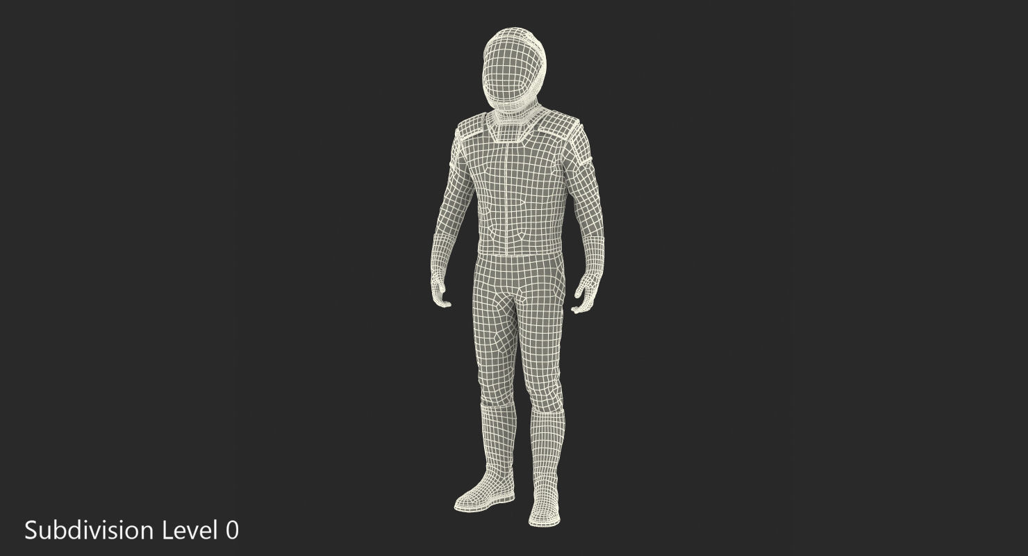 Futuristic Astronaut Space Suit Standing Pose 3D model_10